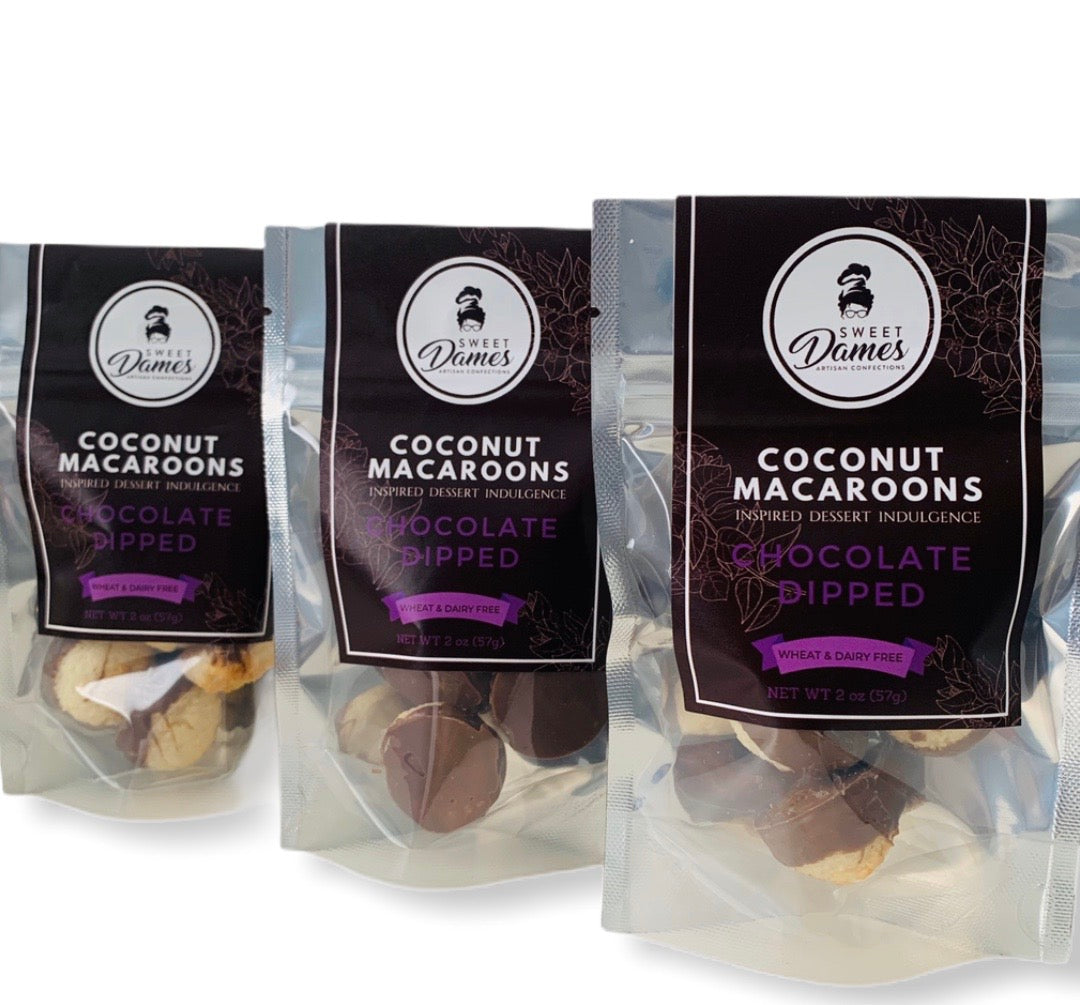 Bite-Size Chocolate Dipped Coconut Macaroon Bundle