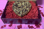 Load image into Gallery viewer, Billionare Heart Bar made with oatmeal shortbread cookie, caramel, pecans and chocolate
